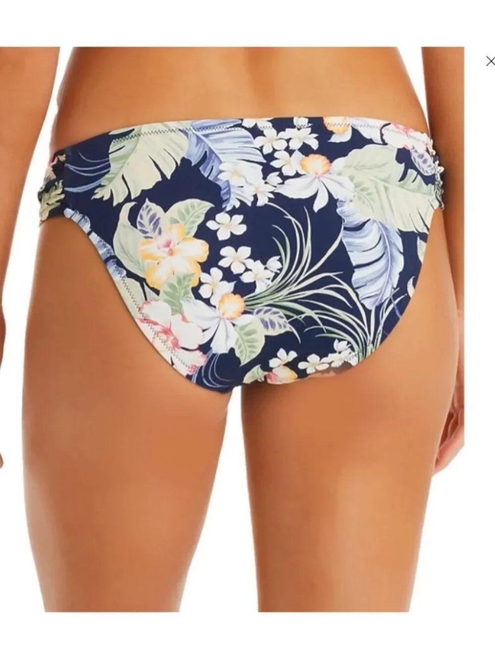 Jessica Simpson M Stranded in Paradise Ruched Hipster Swimwear Bikini Bottom
